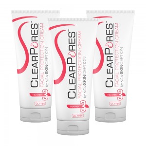 ClearPores Creme Protectrice Visage - Soin Hydratant Anti-Acne Enrichi en Vitamine B3 - 3 cremes