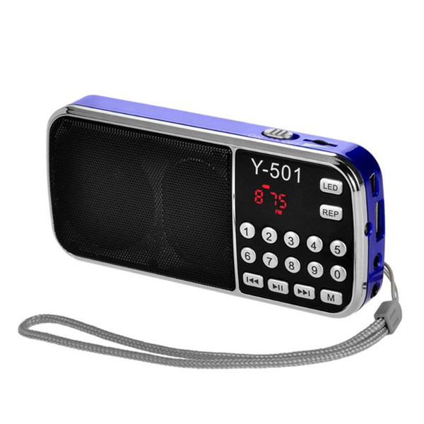 y-501 fm radio portable digital audio music player speaker led support tf cardbx 100% new brand high quality