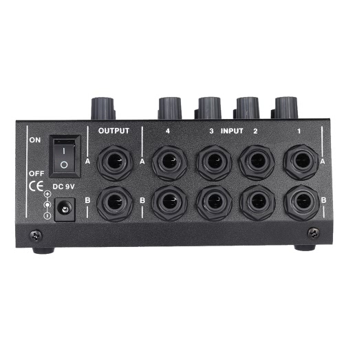 ammoon AM-228 Ultra-compact Low Noise 8 Channels Metal Mono Stereo Audio Sound Mixer with Power Adapter Cable