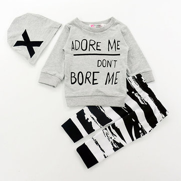 3pcs Zebra Printed Baby Boys Clothing Set