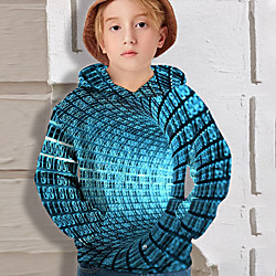 Kids Boys' Hoodie Long Sleeve Geometric Blue Children Tops Fall Active Regular Fit 4-12 Years Lightinthebox