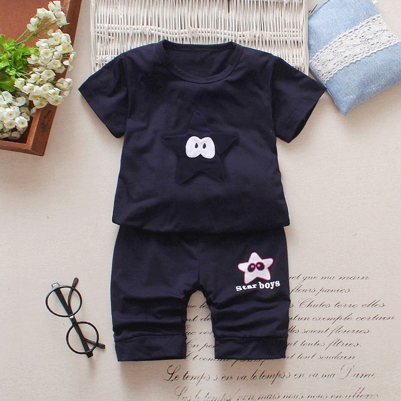 Baby / Toddler Star Eye Applique Print Tee and Shorts Set