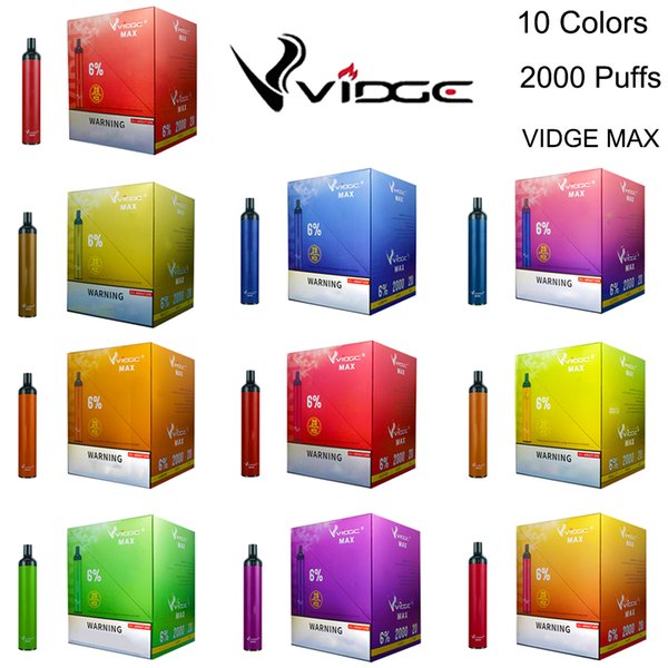 2000Puffs Vidge Max E Cigarettes High Quality Disposable Device Vape pen Delivery Fast Large Colors in Stock