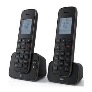 Deutsche Telekom Sinus A 207 Duo - Schnurlostelefon - Anrufbeantworter mit Rufnummernanzeige - DECT\GAP - Schwarz + zusätzliches Handset (40367539)