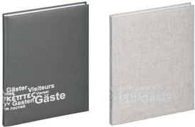 PAGNA Gästebuch Europa (B)195 x (H)255 mm, 192 Blatt, grau Stoffeinband und Silberprägung, 192 weiße Seiten, blanko, - 1 Stück (30918-10)