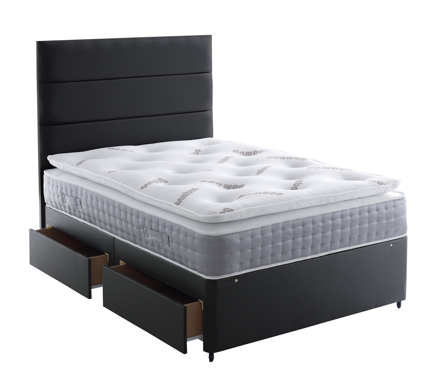 Joseph Bamboo 3000 Pocket Memory Foam Pillow Top Divan Bed-Super King Size-4 Drawers