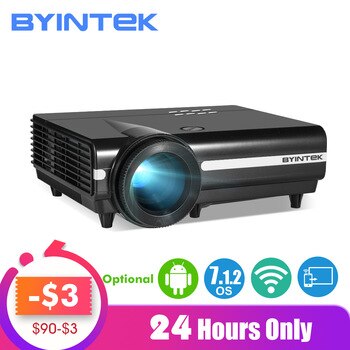 BYINTEK MOON BT96Plus Android Wifi Smart Video 1080P LED Projector For Full HD Home Theater Support 4K Video For Netflix