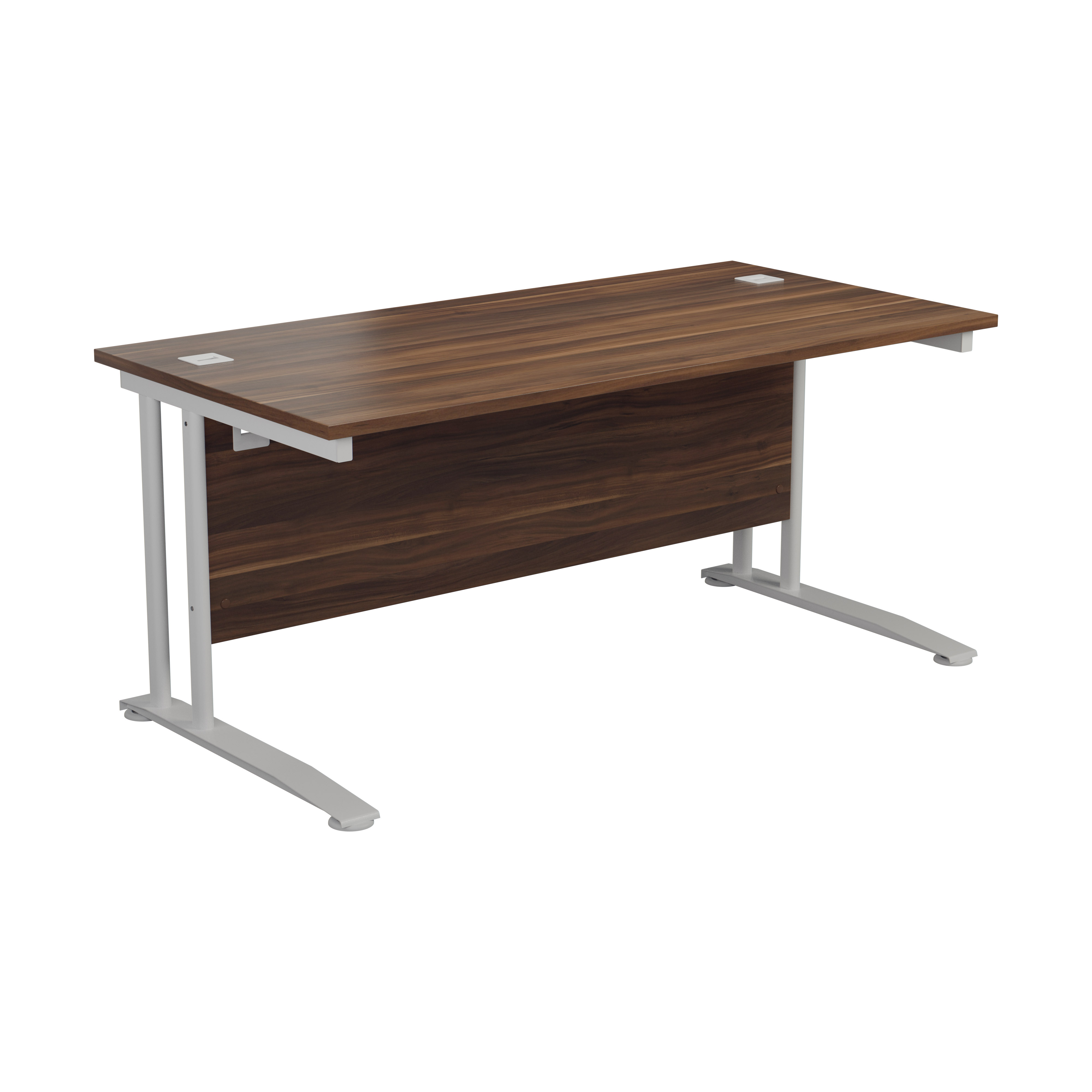 One Cantilever Plus 1400 Rectangular Cantilever Workstation - D Walnut / White