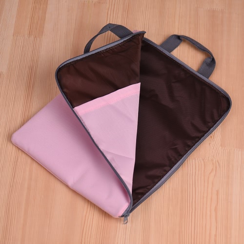 A4 Document File Business Briefcase Papers Folder Organizer Colth Tote Holder Case Bag Student Stationery 35 * 27cm / 13.8 * 10.6in Pink