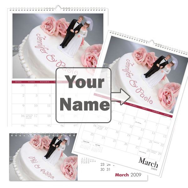 Personalised Wedding Calendar Desktop