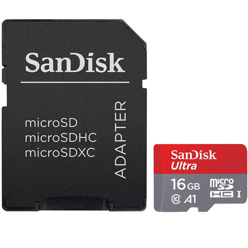 SanDisk 16GB Ultra Micro SD Card (SDHC) UHS-I A1 + Adapter - 98MB/s