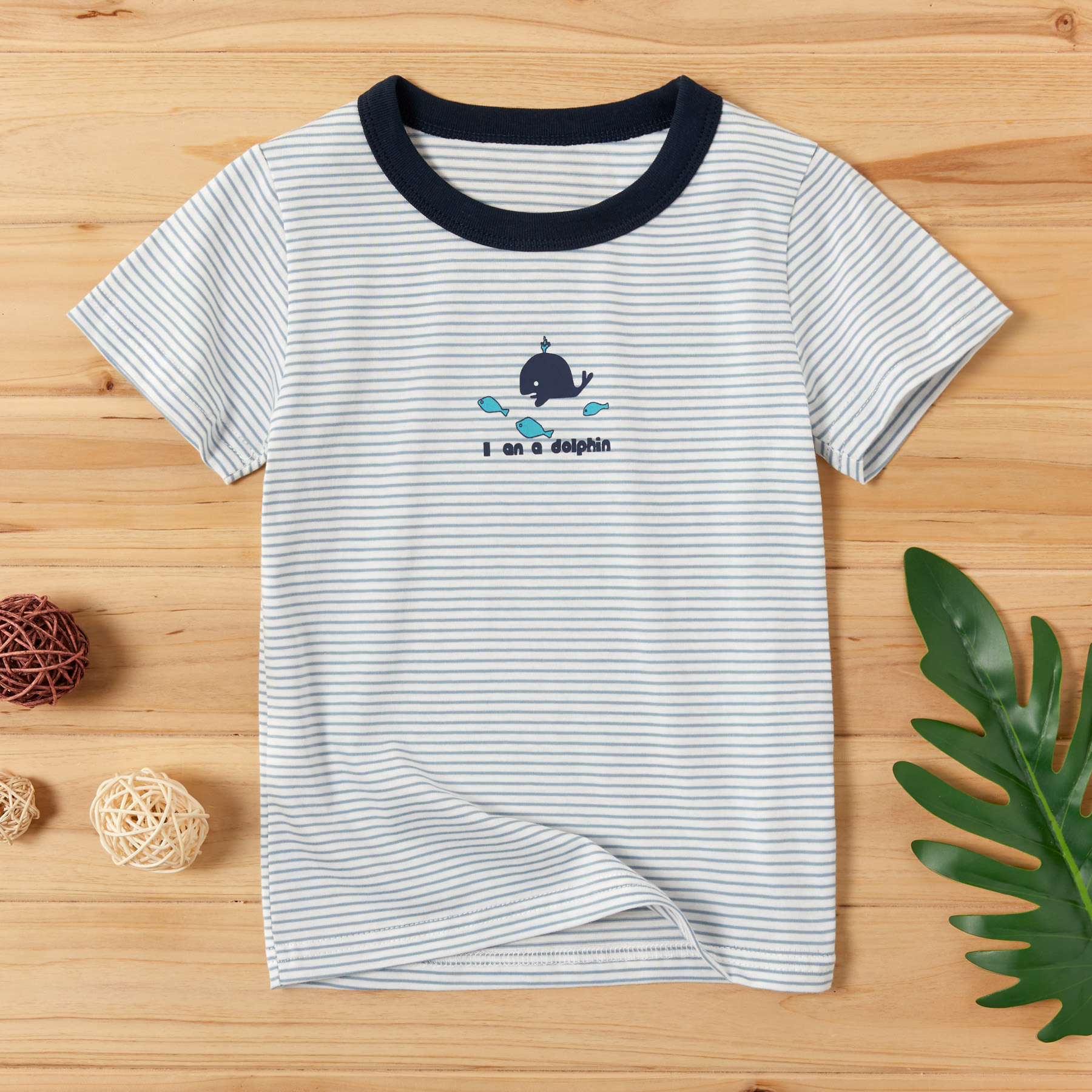 Baby / Toddler Boy Adorable Whale Print Striped Tee