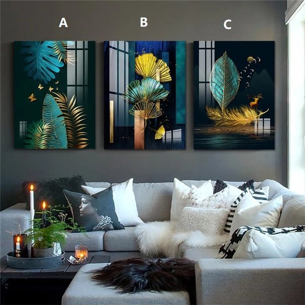 Unframed Modern Home Decoration Painting Color Leaf Print Wall Art Poster
