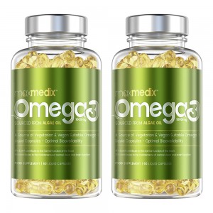 MaxMedix Omega3 - Suplemento Vegano de Omega3 - 2 Botes Ahorra 10%