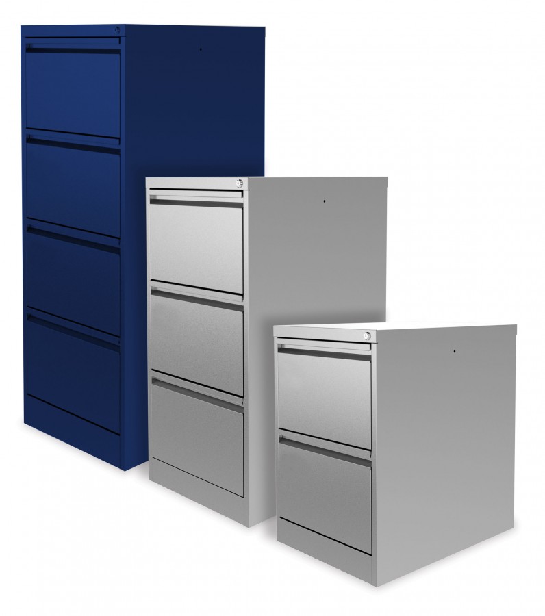 Large Capacity Lockable Filing Cabinet- 4 Drawers- Blue