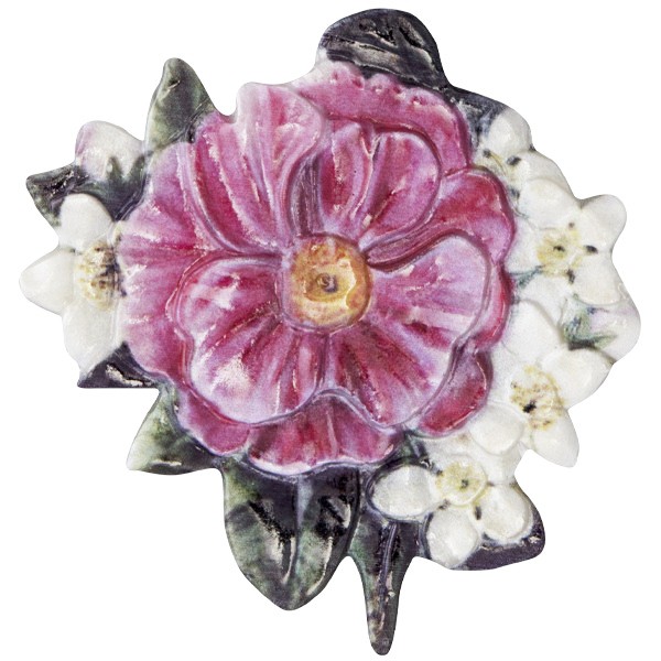 Wachsornament Blume 2, farbig, geprägt, 6-7cm