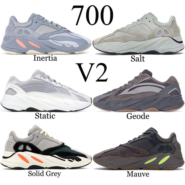 Geode 700 Inertia Outdoor Running Shoes Men Women Mauve Static Salt Geode Triple Black White Kanye West V2 Trainers Sport Sneaker 36-46