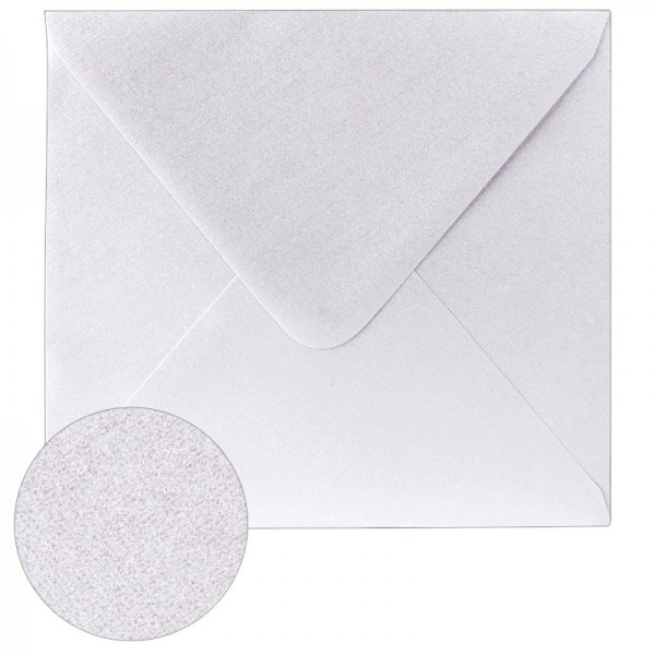 Perlmutt-Umschläge, 17x17cm, Leinen-Optik, champagner, 10 Stück