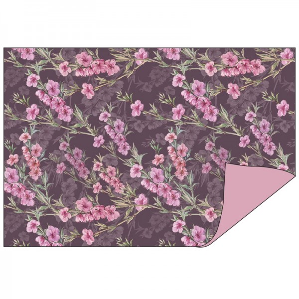 Faltpapiere Duo-Design 10, 10cm x 15cm, Blumen/rosa, 50 Stück