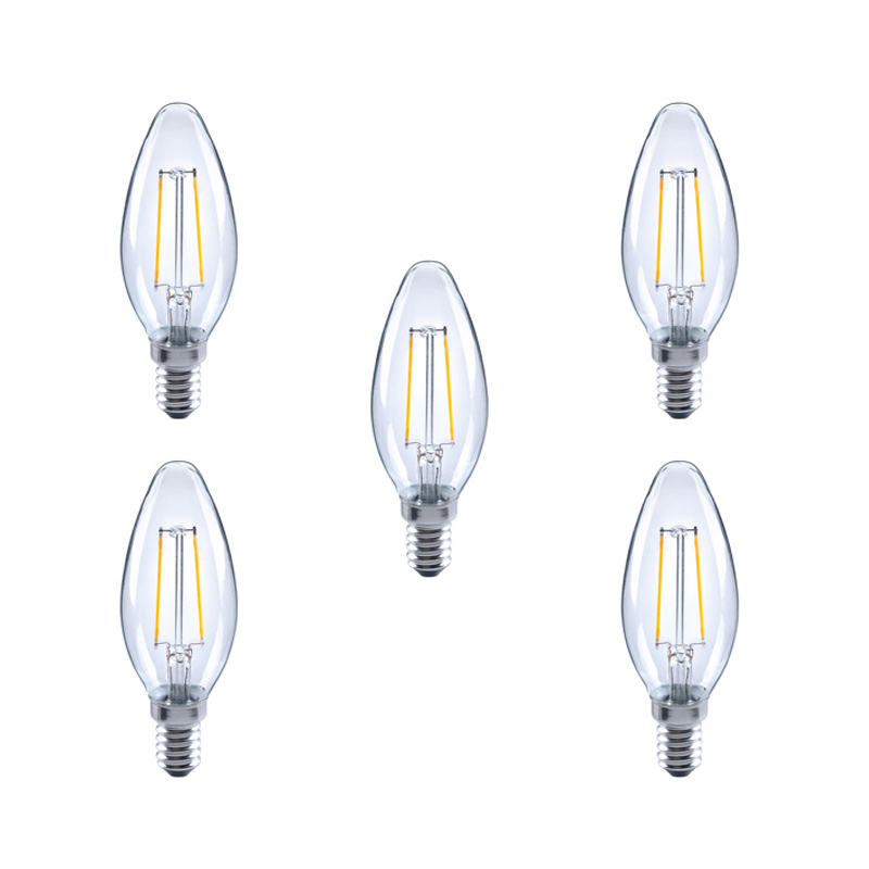 Integral LED Glaskolben E14 2.8W (25W) 2700K Nicht-Dimmbare Lampe - 5er Pack