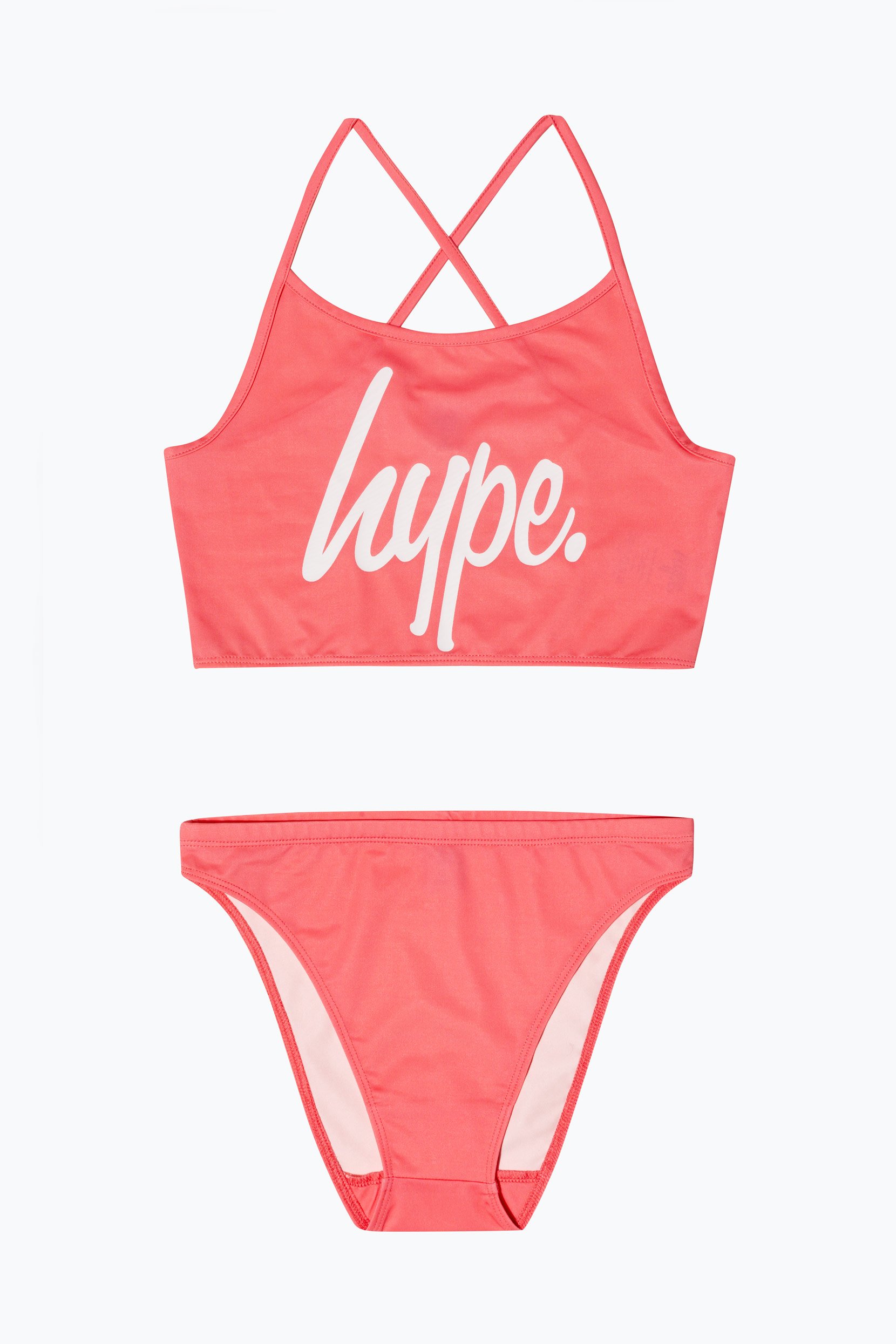 Hype Pink Script Kids Bikini Set | Size 7-8