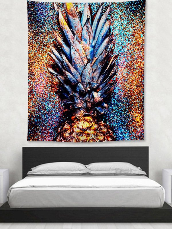 Glitter Pineapple Print Wall Hanging Tapestry