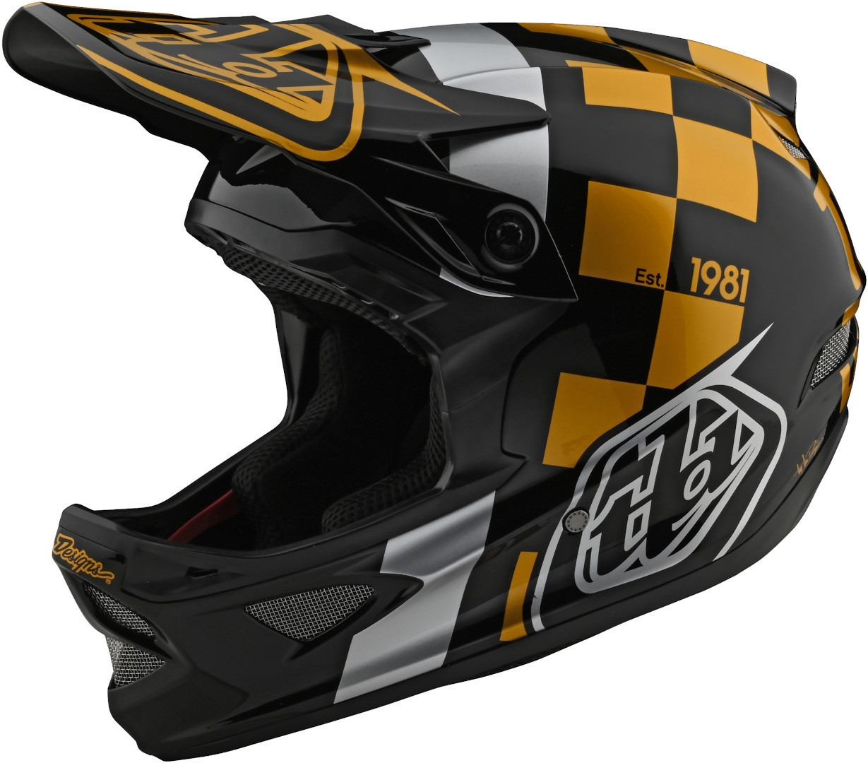 Troy Lee Designs D3 Raceshop Downhill Helm Schwarz Gold XL