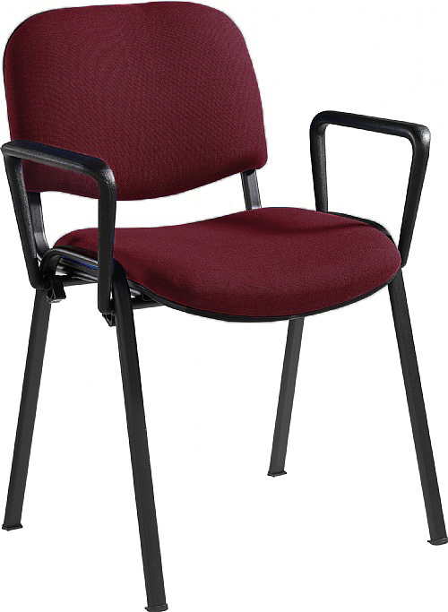 Taurus Burgundy Stacking Armchair With Black Frame (Pack of 4)