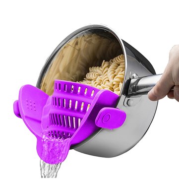 Multipurpose Silicone Funnel Pot Bowl Wide Mouth Strainer Noodles Pasta Filter Rice Washing Colander