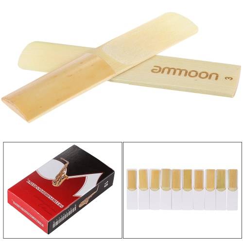 ammoon pack de 10 pièces force 3.0 bambou roseaux pour Eb, Saxophone Alto Sax accessoires