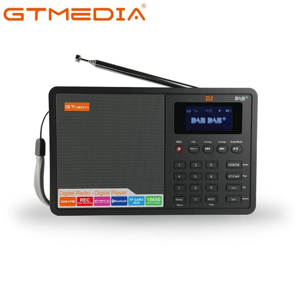 gtmedia d1 digital radio fm stereo/ rds multi band radio with 1.8" lcd display alarm clock 18650 lithium rechargeable battey