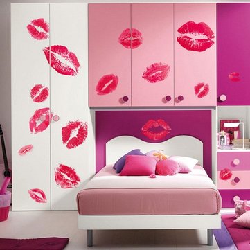 Creative Red Lips Shaped Wall Sticker Wedding Valentine's Day Gift Home Decor