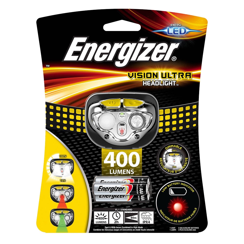 Energizer Vision Ultra 400 Lumen Focus LED Head Light with Batteries