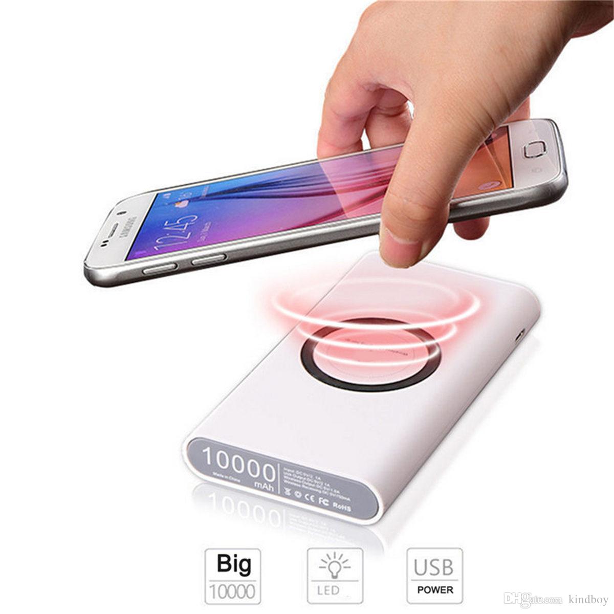 Wireless Qi Charger 10000mAh Power Bank Fast Charging Adapter For Samsung NoteS8 For iPhone 8 iphone X with Retail Box fedex