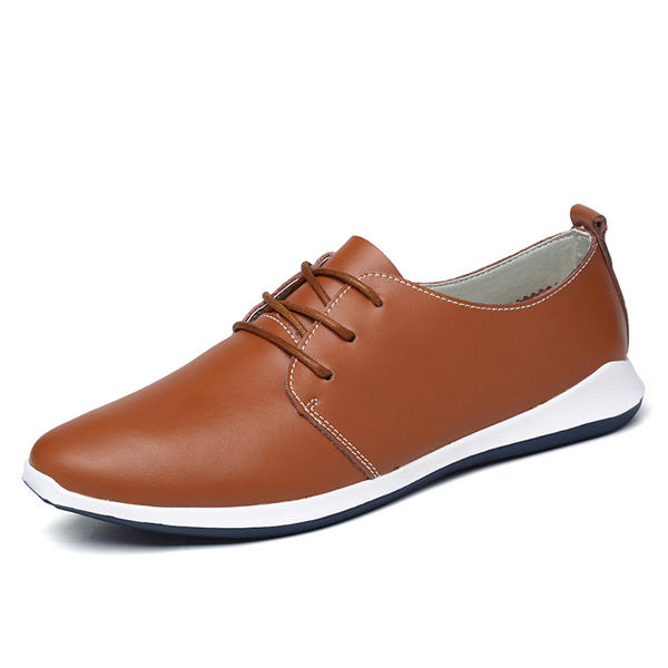 US-Größe 6,5-11,5 Männer Casual Lederschuhe Outdoor Schnürschuhe Flat Oxfords