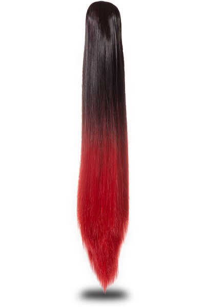 Dip Dye Claw Clip Straight Ponytail 6TTRed
