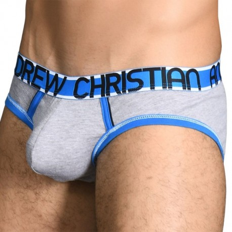 Andrew Christian CoolFlex Modal Active Brief with Show-It - Heather Grey XL