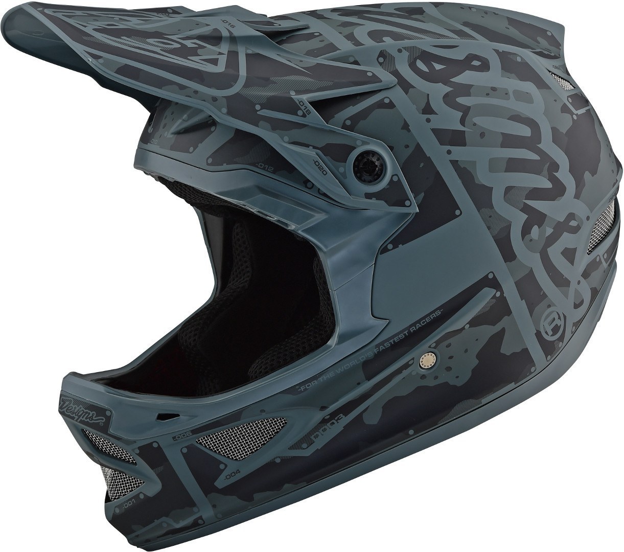 Troy Lee Designs D3 Fiberlite Factory Downhill Helm Schwarz Grün XL
