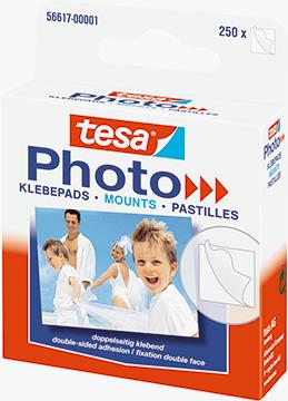 tesa Photo Foto-Klebepads, weiß, beidseitig klebend mit Abziehlasche, im praktischen Pappspender (56617-00001-00)