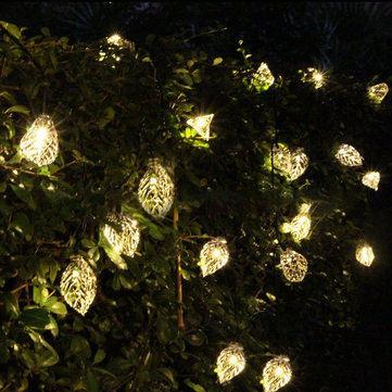 KCASA SSL-5 Gardening  4.8M 20LED Solar Panel Light Leaves Holiday Christmas Wedding Decoration