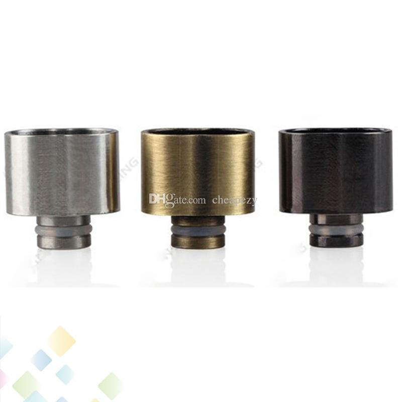 New 8 Shape Wide Bore Drip tips 2015 Large Hole E Cigarette Drip Tips SS Brass Black 3 Colors DHL Free