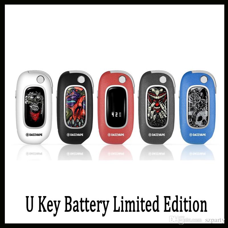 Authentic Dazzvape U Key Battery Limited Edition 350mAh Preheat Variable Voltage Flip Box Mod for 510 Thick Oil Cartridges DHL free