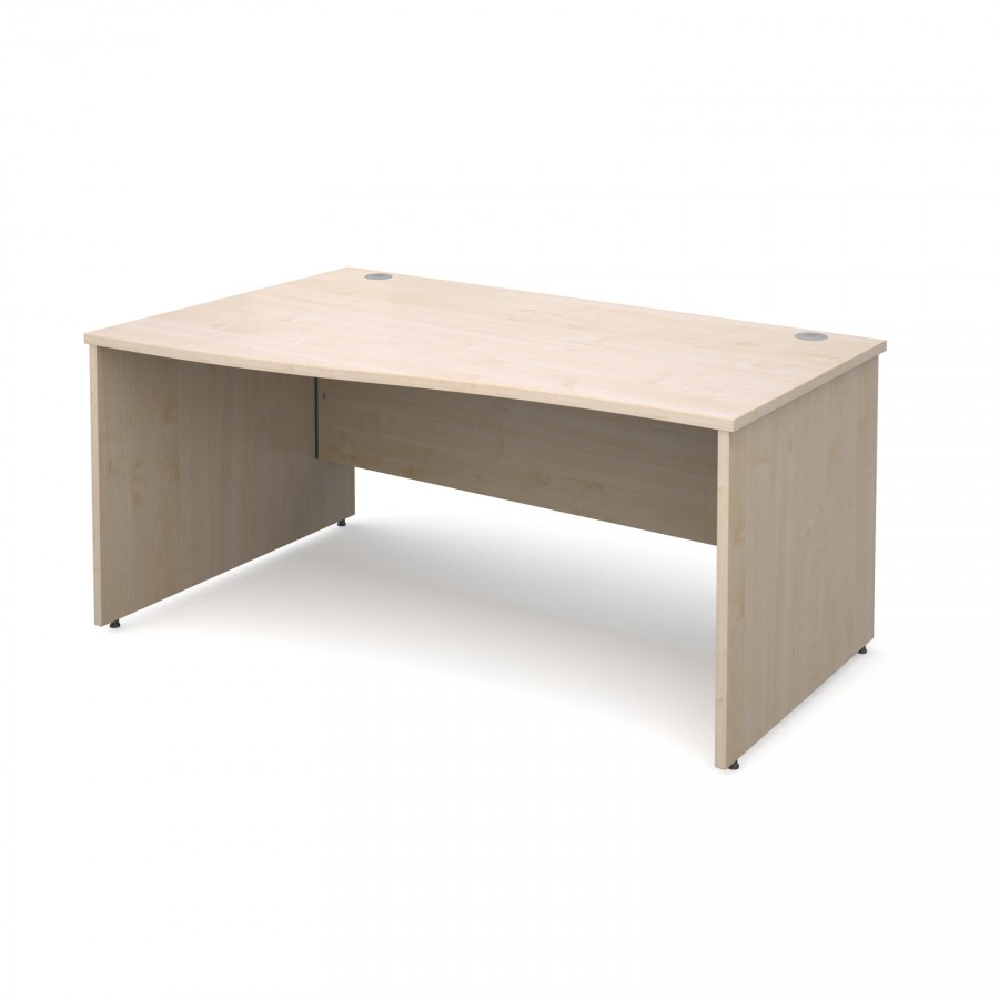 Maestro 25 Panel End Wave Desk 1600mm- Maple