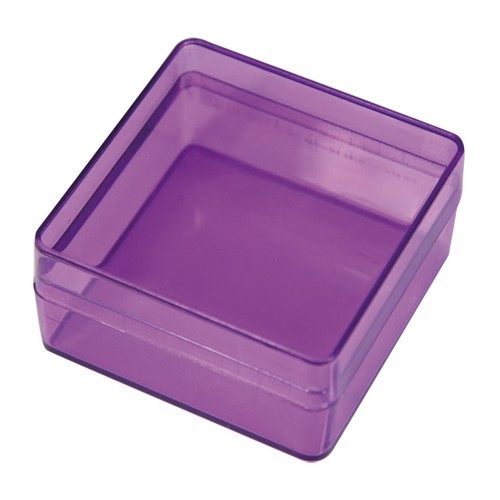 Acryl-Viereck-Dosen, 5,9 x 5,9 x 3 cm, 2 Stück, violett