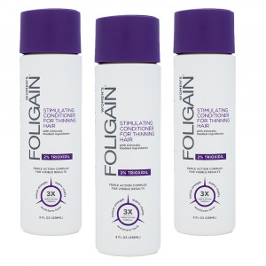 Apres-shampoing Foligain pour Femmes - Contre la Chute de Cheveux - Avec 2% de Trioxidil - 3 flacons