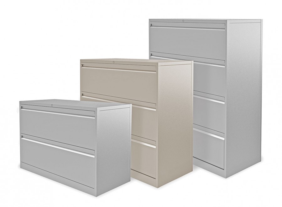 Executive Side Filing Cabinet- 3 Drawers- Goose Grey