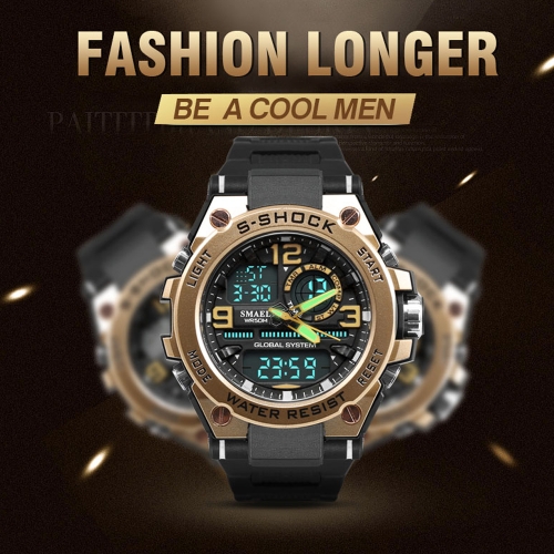 Men's Stylish Sports Multi-function Electronic Waterproof Watch Dual Display Wristwatches