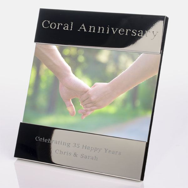 Engraved 35th (Coral) Anniversary Photo Frame