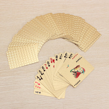 24K Gold Foil Plated Poker Playing Cards Certficate Dollar EURO