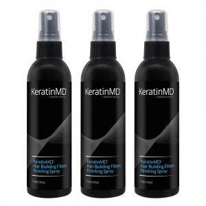 KeratinMD Spray Fixant pour Fibres Capillaires - Prolonge la tenue des fibres capillaires - 3x118ml